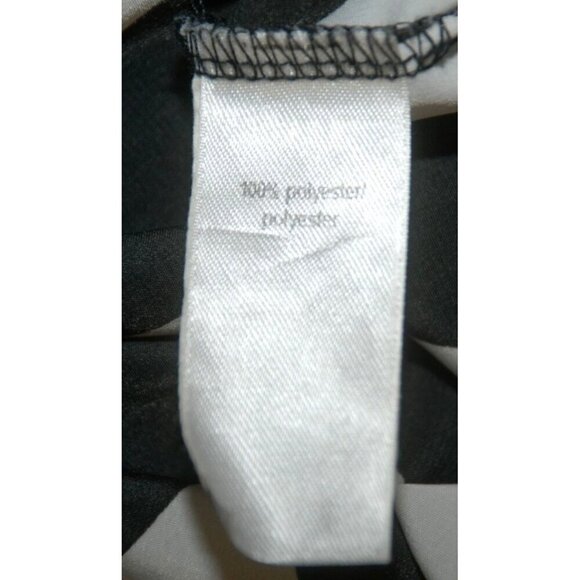 Studio Y Ladies Blouse M Black & White Chevron Open Back HI-Low Long Sleeve - Picture 8 of 8